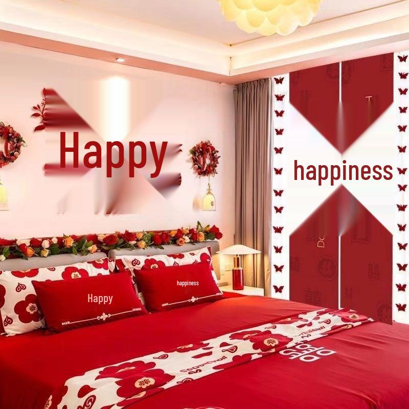 Double Happiness Wall Hanging for Wedding Room or Bedroom Decoration