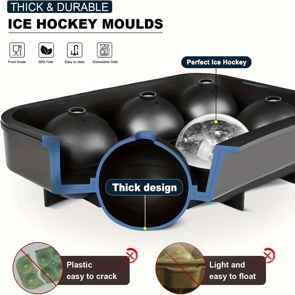 6-Grid Ice Silicone Cube Mold Tray DIY Freeze Ice Maker Creative Ice Cube Mold Barware Tools Perfect for Freezer, Cocktail