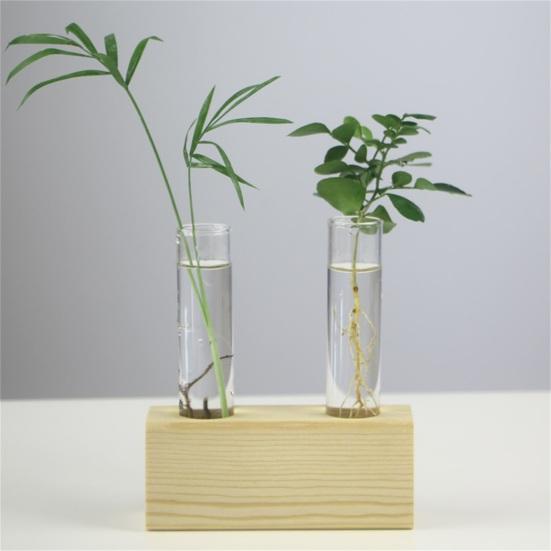 Decorative Hydroponic Tube Vase Transparent Glass Universal Test Tube Vases for Home