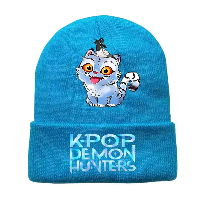 Barn Pojkar Flickor Rumi Tiger Derpy Tryckt Stickad Mössa Tråd Sammet Mössa Höst Vinter Varm Stickad Mössa