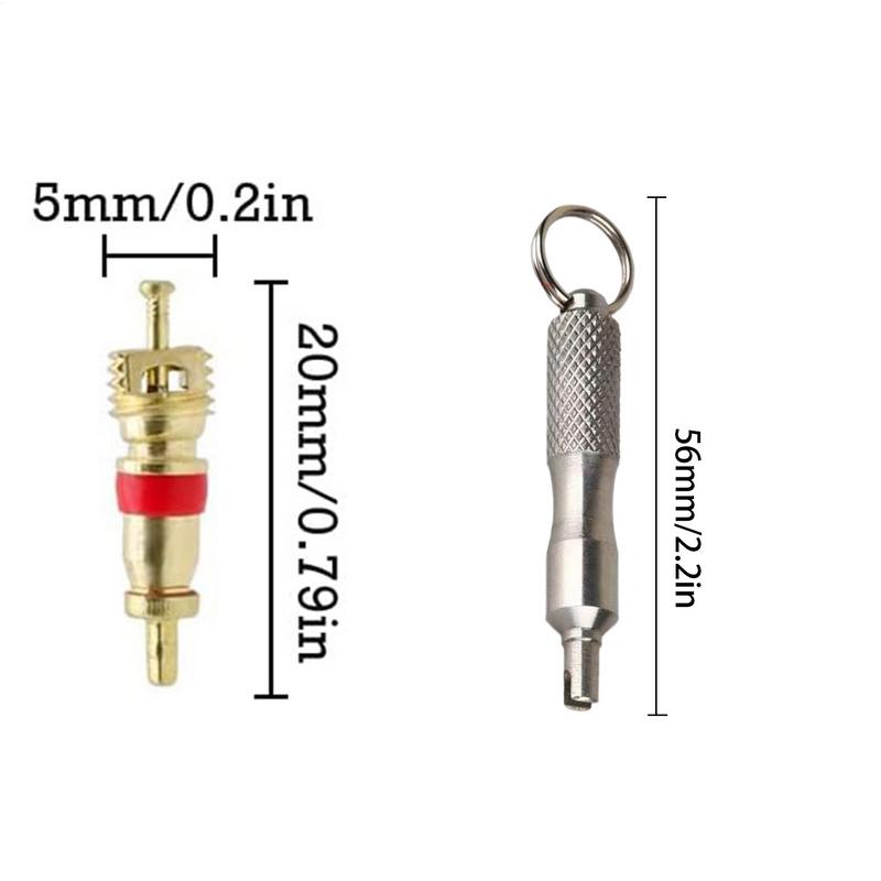 Valve Core Remover Stem Core Repair Wrench Vehicle Tire Valve Repair Wrench For Motorcycle Car Truck Lawn Mower Bike Bicycle SUV