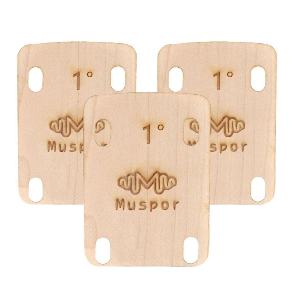 3 ks náhradní podložky na krk kytary 0,25 0,5 1 stupeň dřevěné podložky na krk kytary pro basovou kytaru