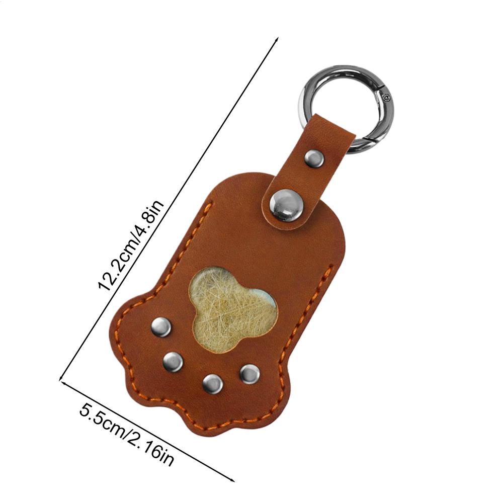 

Pet Hair Storage Bag Hair Memorial Bag Multifunctional Portable Keychain for Cats and Dogs Keychain Pet accessories коричневий