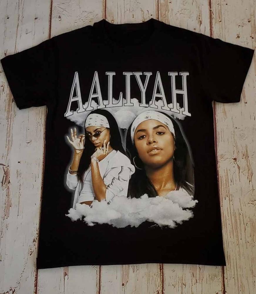 WHITE CLOUDS Aaliyah 1979 2001 Herdenkingsshirt Zwart Unisex S5XL KY041