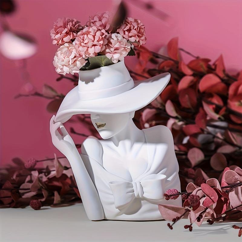 1 Stück Nordic Minimalistisches Elegantes Göttinnen-Blumenarrangement Harz-Ornament für Wohnzimmer Eingang Geeignet für Tee