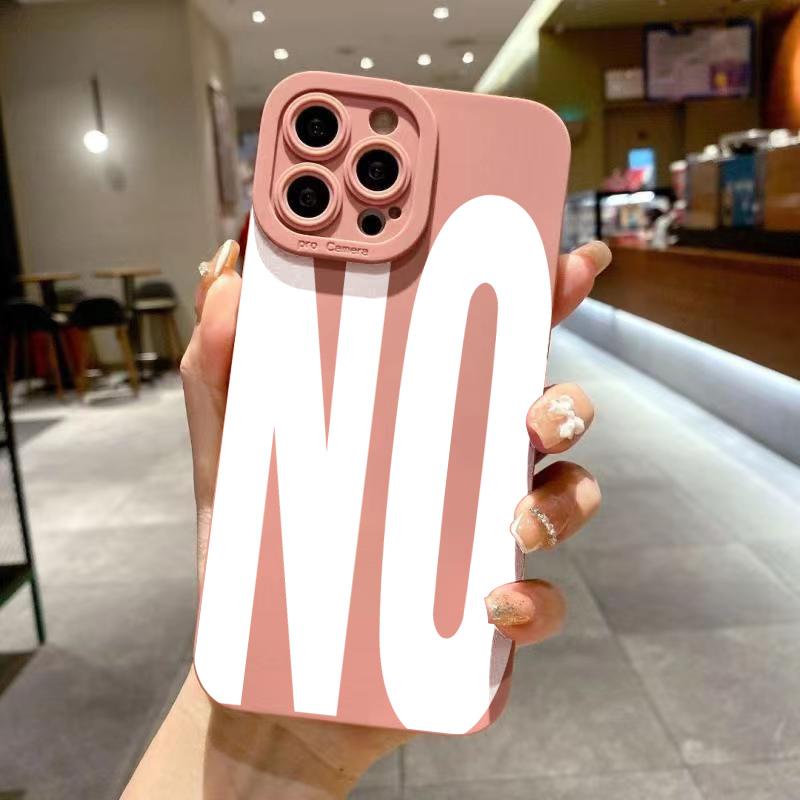 English Words YES NO Pattern Phone Case For iPhone 16 Pro Max 15 14 13 12 11 XS X XR 16E Plus SE 2 16E Shockproof Soft Cover