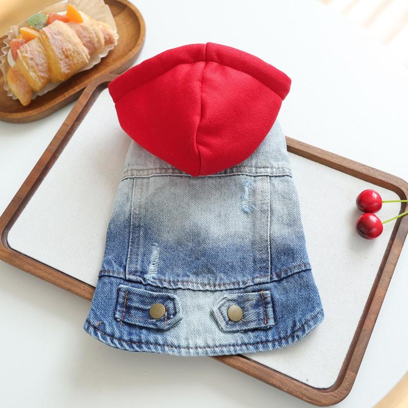Pet Circle Dog Hoodie Fall Small Breed Puppy Fashion Denim Jacket Casual Wear
