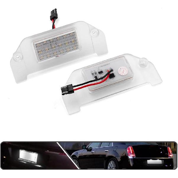 2Pcs LED License Plate Lights Number Lamp for Chrysler 300 2005-2014 Powered by High Power SMD Xenon White LED Error Free