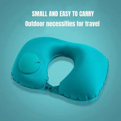 U-Shaped Inflatable Travel Pillow Portable Air Neck Support Cushion Comfortable Sleeping Press To Inflate Pillow