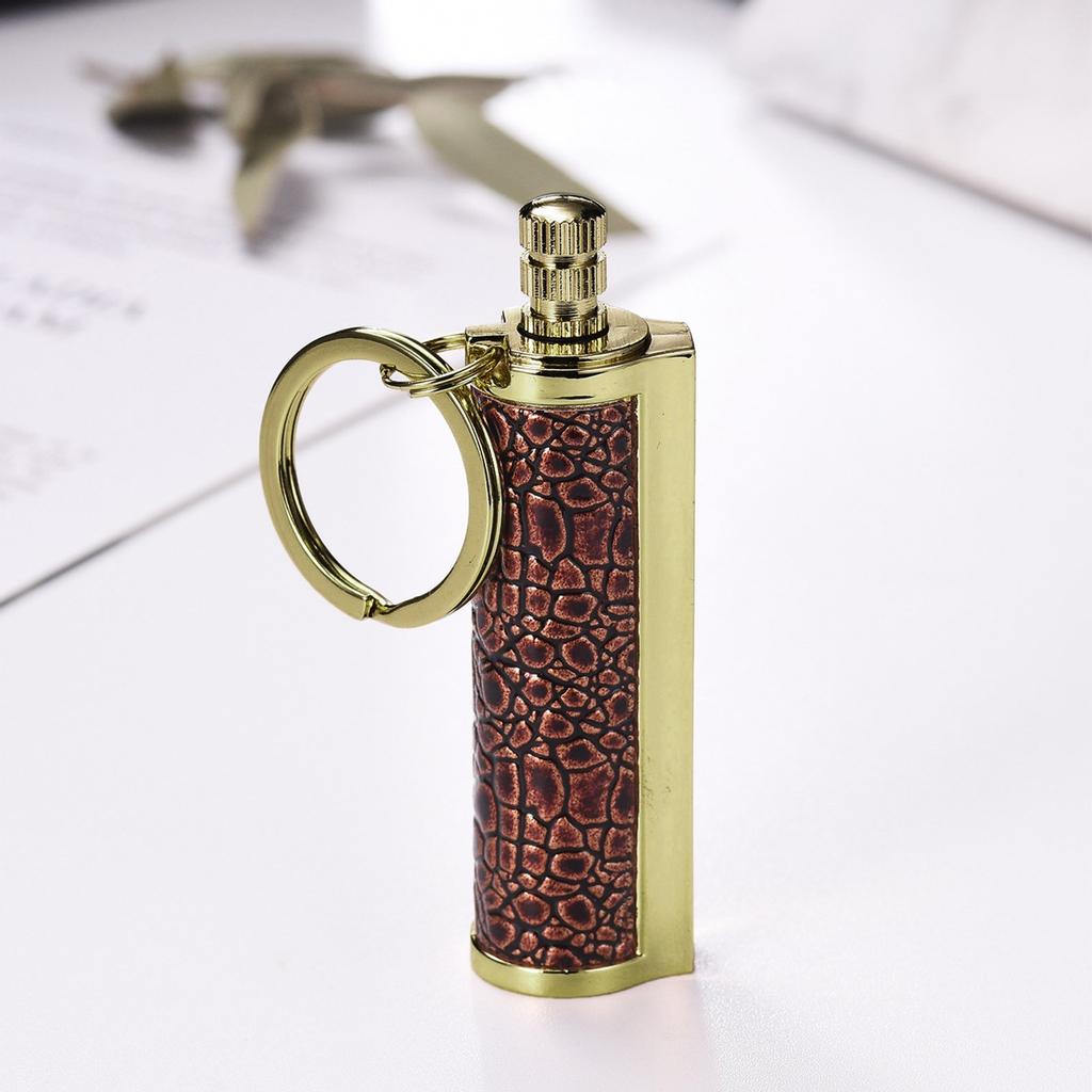 Outdoor Portable Lighter Bottle Keychain With Containing Cotton Core