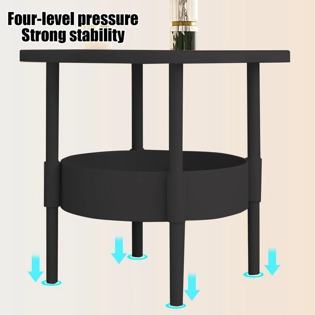 2 Tier Side Table, End Table Side Table Waterproof Small Sofa Coffee, Side Tables Bedroom Indoor Outdoor With Removable Tray For Living Room Bedroom B