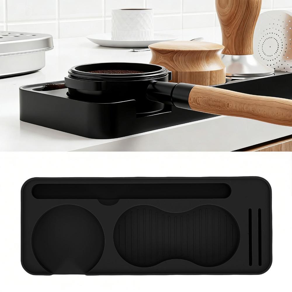 Non-Slip Espresso Tamping Pad Food-Grade Silicone Distributor Brush Mat Countertop Use