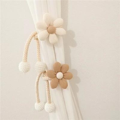 Daisy Flower Pearl Clasp Tieback Window Curtain Buckle Clip Kids Room Hanging Curtain Holders Tie Backs Curtain Accessories Home