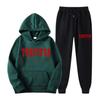 Mens Womens Casual Hooded Fleece-Lined Sweatshirt Set Lightweight Streetwear Outfit
