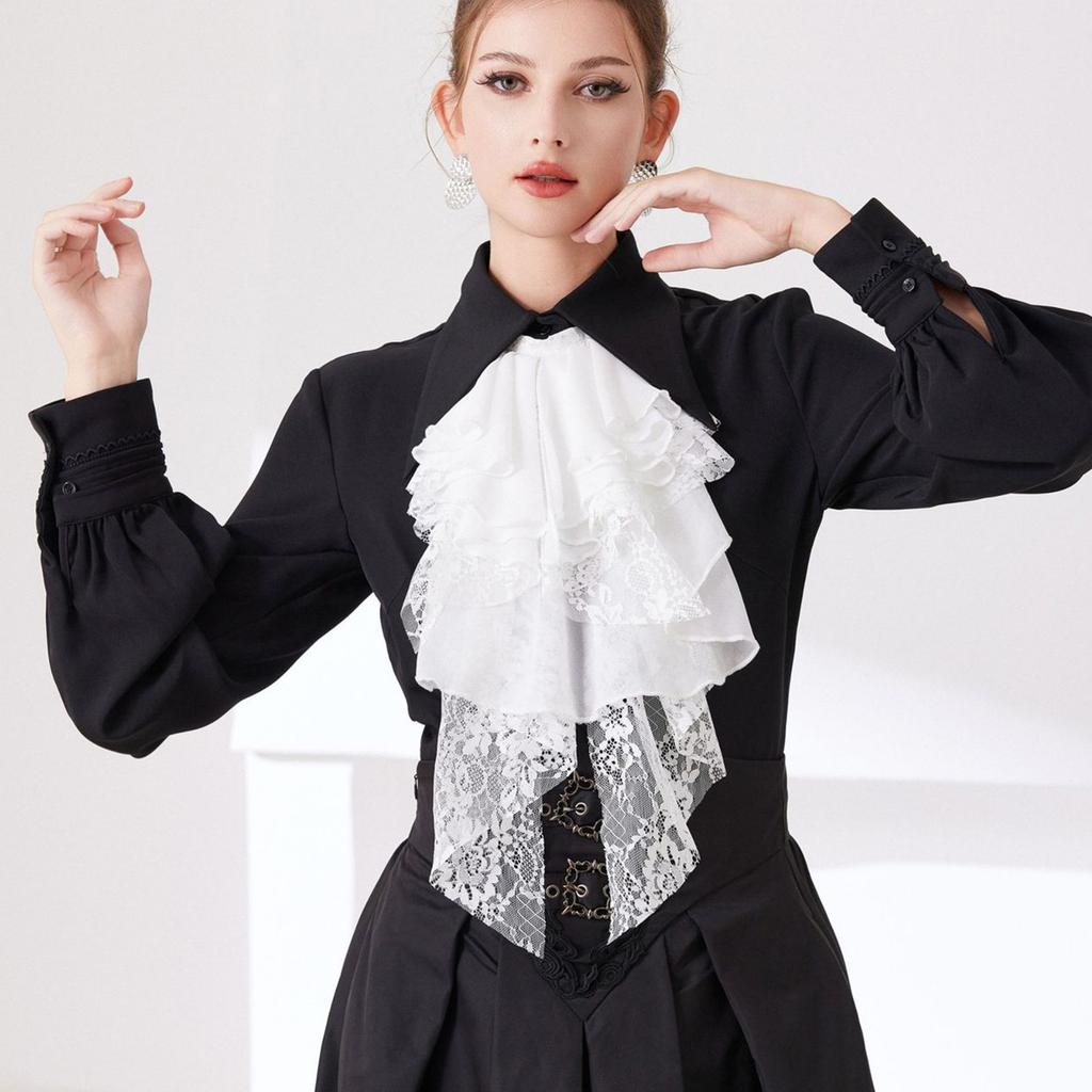 Cravate Écharpe Col Drapé Courtois Victorien Solution Rapide à Porter Accessoire de Costume Jabot Faux Col Pour Événement Professionnel
