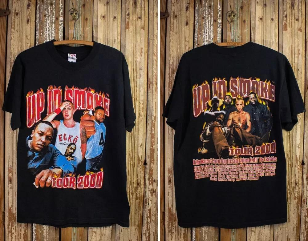Vintage Up In Smoke Tour Rap Tee 2000 Black T-Shirt Gift All Size S-4XL Unisex T-Shirt S