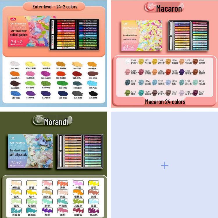 Gaole Super Soft Oil Pastels - Full Set (24/48 Colors), Classic Macaron for Kids, DIY Heavy Color Sticks