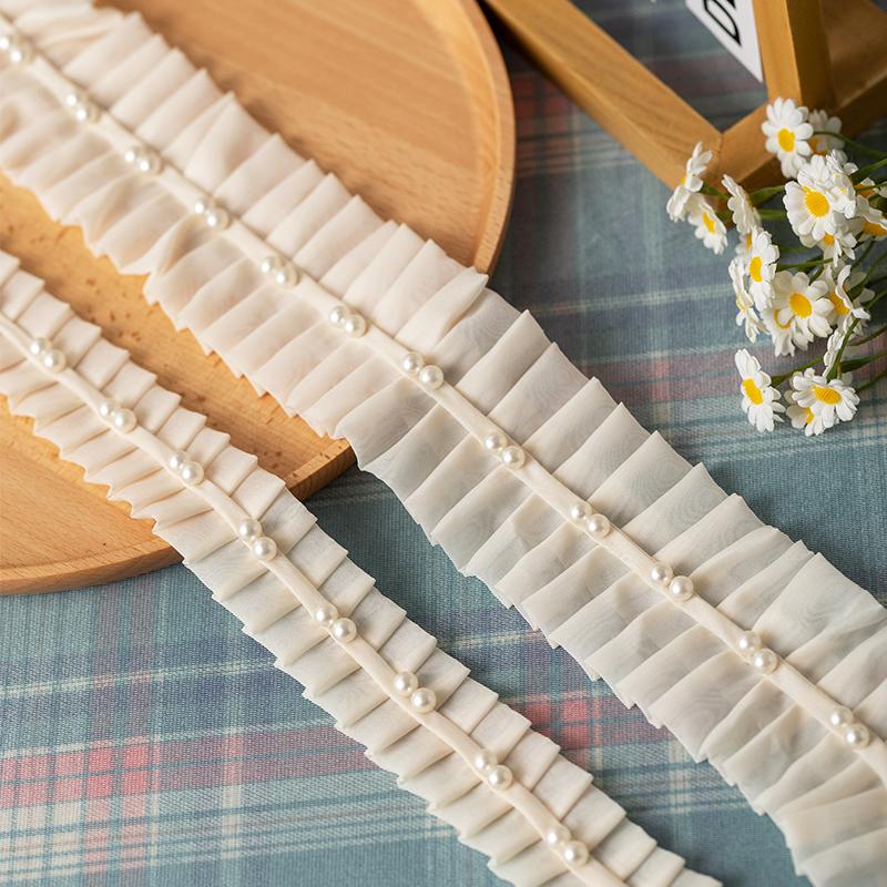1meter Dress Beaded Sewing Ribbons For Decoration Clothing Sewing Accessories Doll Handmade Diy Crafts Supplies Lace Fabric Trim