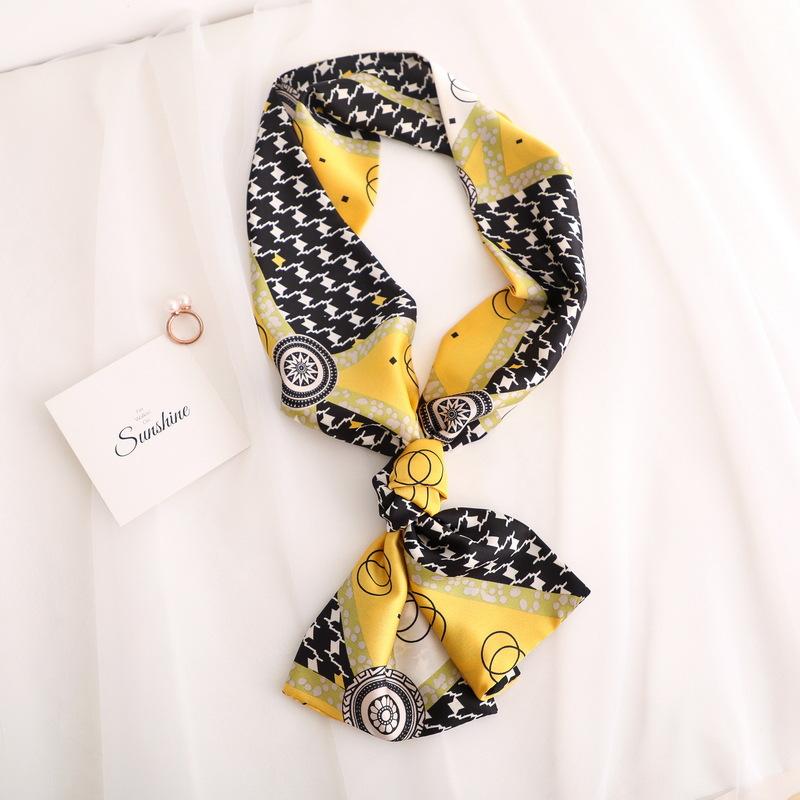 Luxury Ribbon Silk Scarf 15*145Cm Red Headband Neckerchief Foulard Hair Scarfs Neck Tie Lady Skinny Scarves Soft Satin