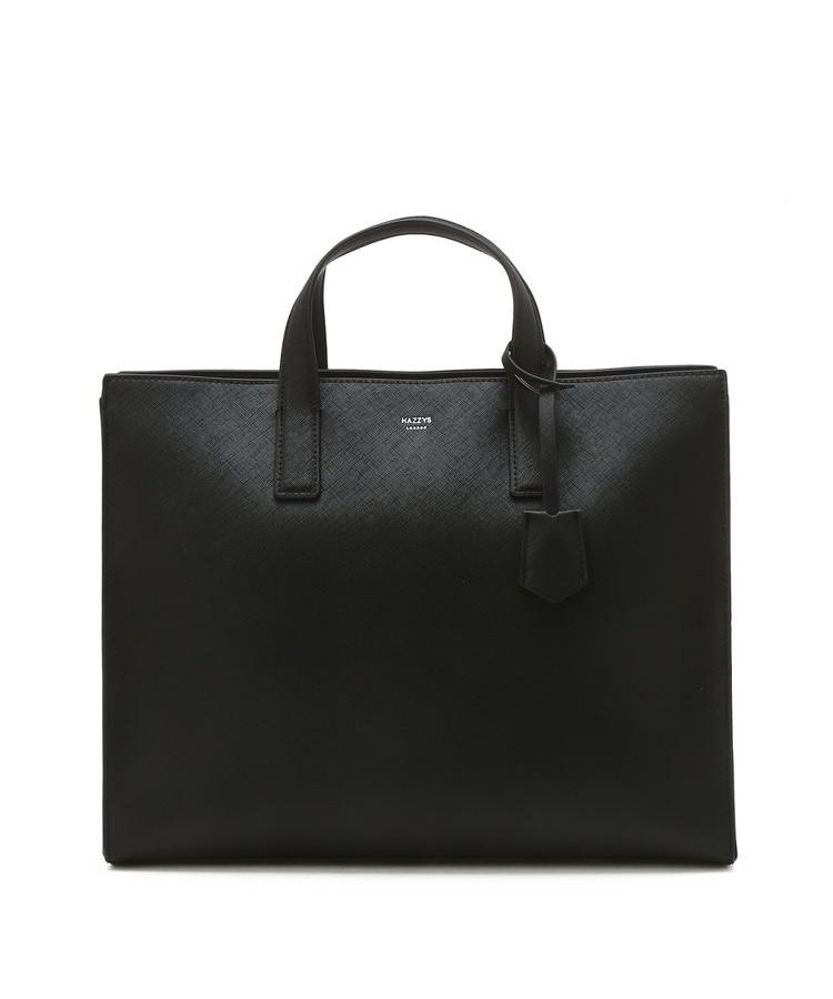 Hazzys Men Acc [Kevin] Black Charm-Decorated Briefcase Crossbody/Tote Bag Hjba6F850Bk