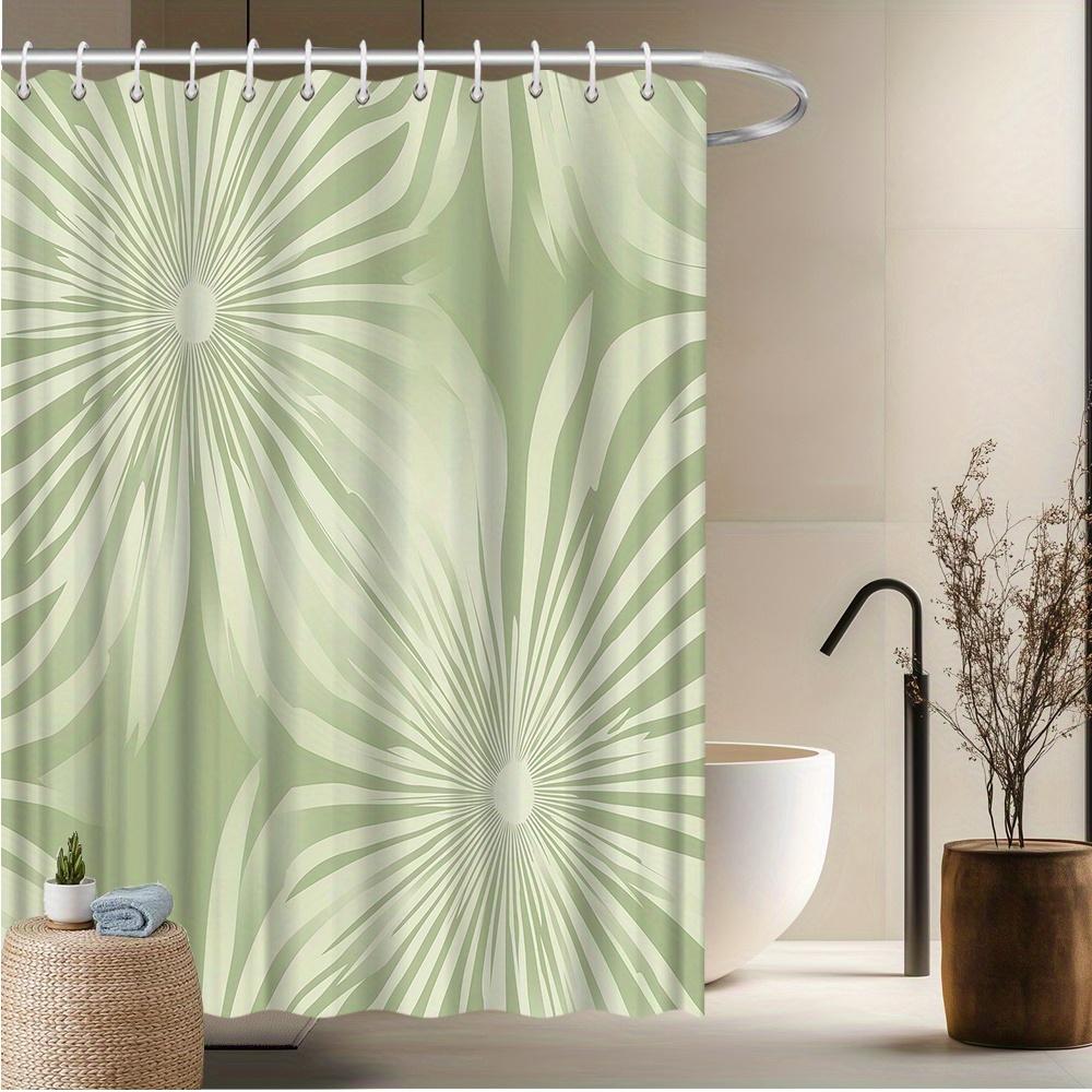 

Tropical Palm Leaf Shower Curtain, Fade-Resistant Polyester, Vibrant Green Leaf Design, Machine Washable, Bathroom Decor W60H190(CM)-1 Pcs