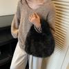 Women's Plush Handbag Solid Color Shoulder Bag