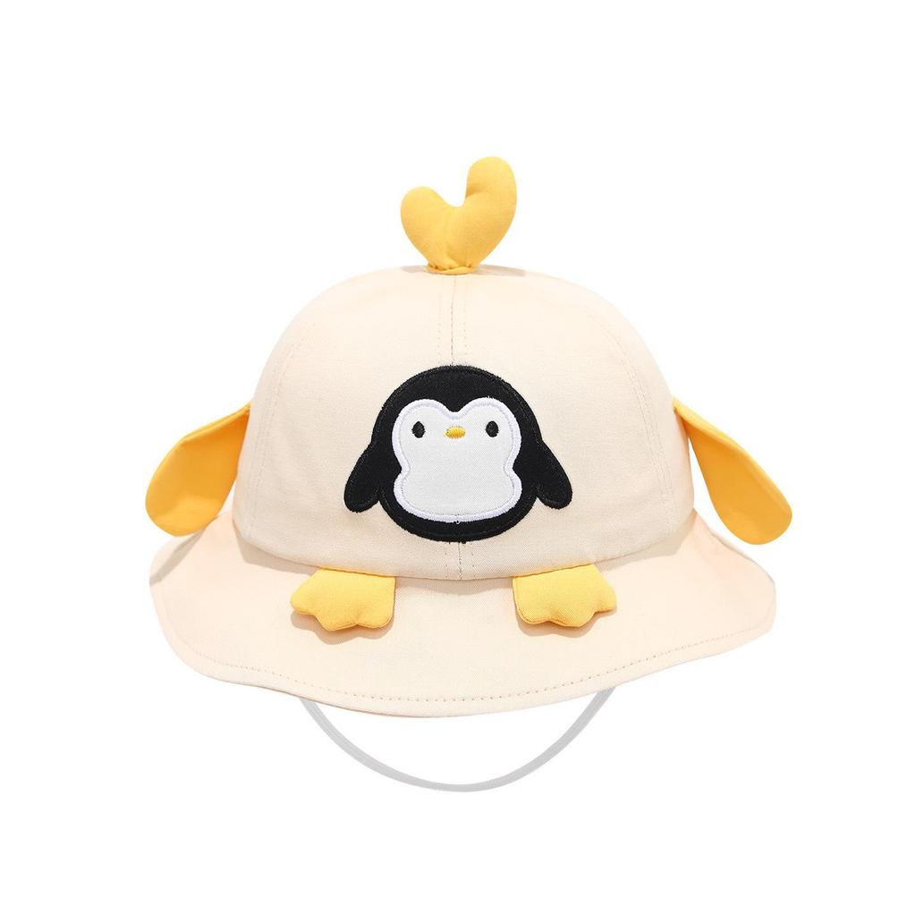 Cartoon Penguin Baby Bucket Hat, Korean Style, Sun Hat for 2-Year-Olds