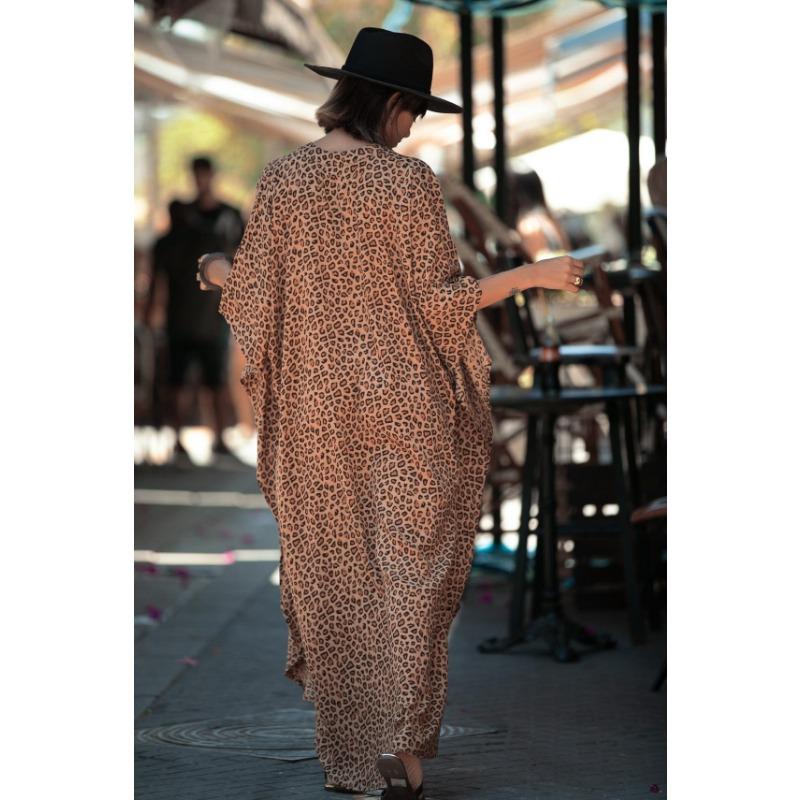 Moda damska Letnia wiosna w paski Drukuj 1/2 rękawy Dekolt w kształcie litery V Luźna talia Casual sukienki