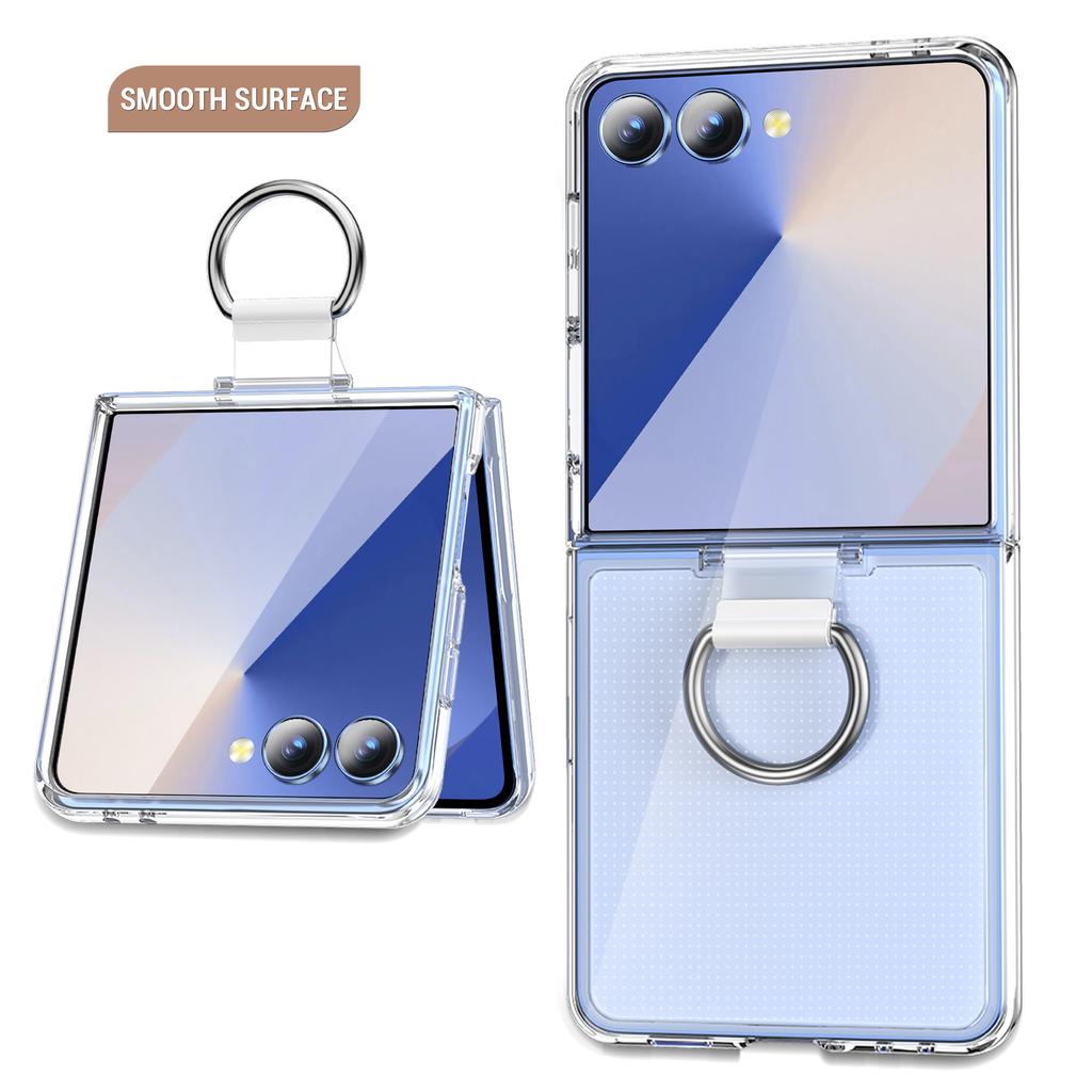 With Ring Holder Shockproof Phone Case For Galaxy Z Flip 7 6 5 4 3 5G For Samsung Z Flip7 ZFlip7 Flip6 Hard PC Armor Back Cover