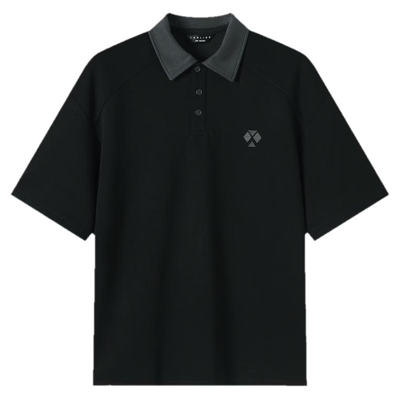 TonLion Herren Kurzarm-Polohemd mit Einsätzen