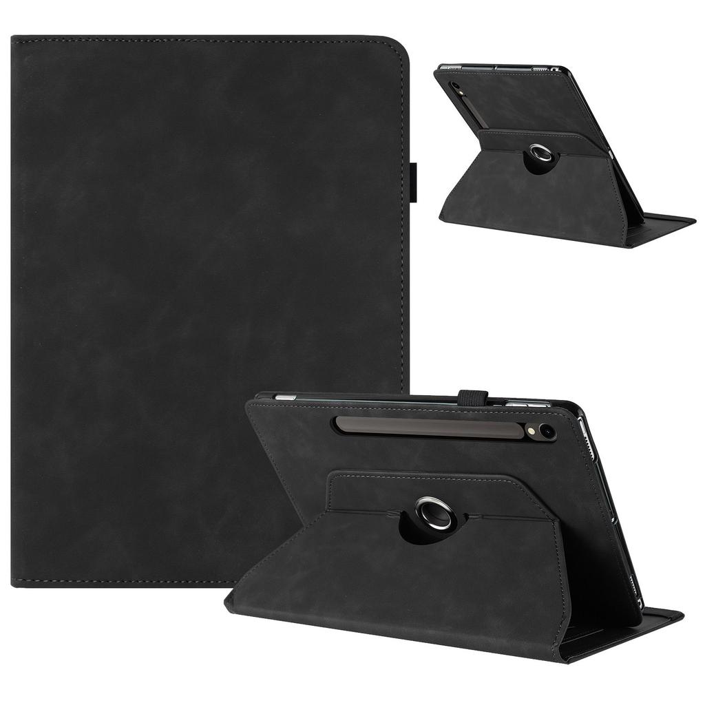Tablet Case For Samsung Galaxy Tab S10 FE/S9 FE/S9 Rotating Stand Solid Color PU Leather Cover