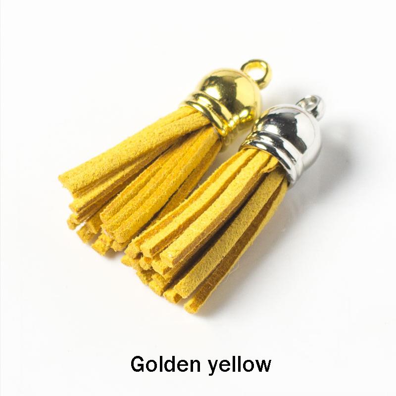 20Pcs/Lot 35mm Leather Tassel for Keychain Straps Jewelry Fiber Fringe Suede Tassel DIY Key Chain Pendants Jewelry Accessories