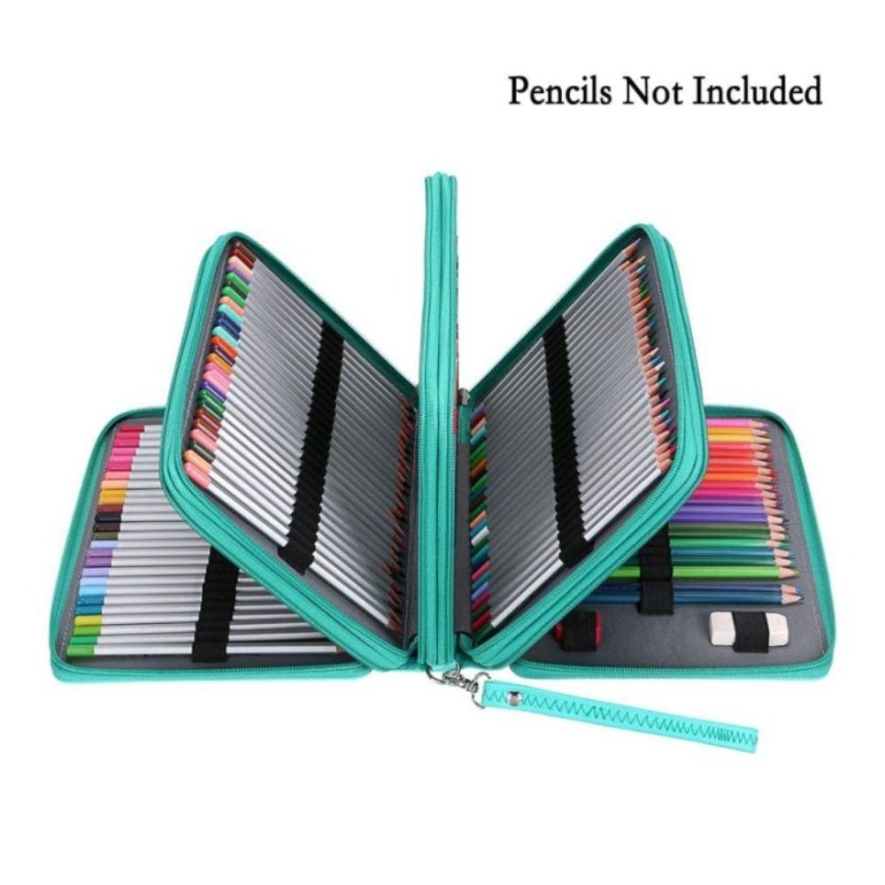 5 Layer Colored Lead Pencils Storage Bag 200 Holes Student Pen Case School Supplies