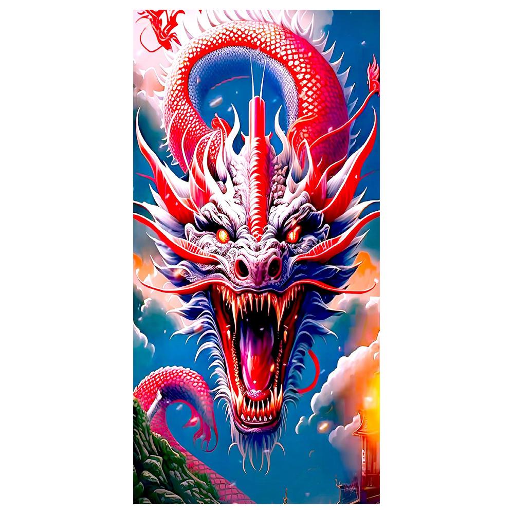 

5D DIY алмазная живопись Дракон картина мозаика вышивка полная дрель вышивка крестиком стразы домашний декор J3642 round 30x60cm белый