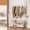 Floor Clothes Racks Metal Storage Coat Stand Modern Movable Shoes Coat Rack Multifunctional Interior Dress Hanger with Wheels
