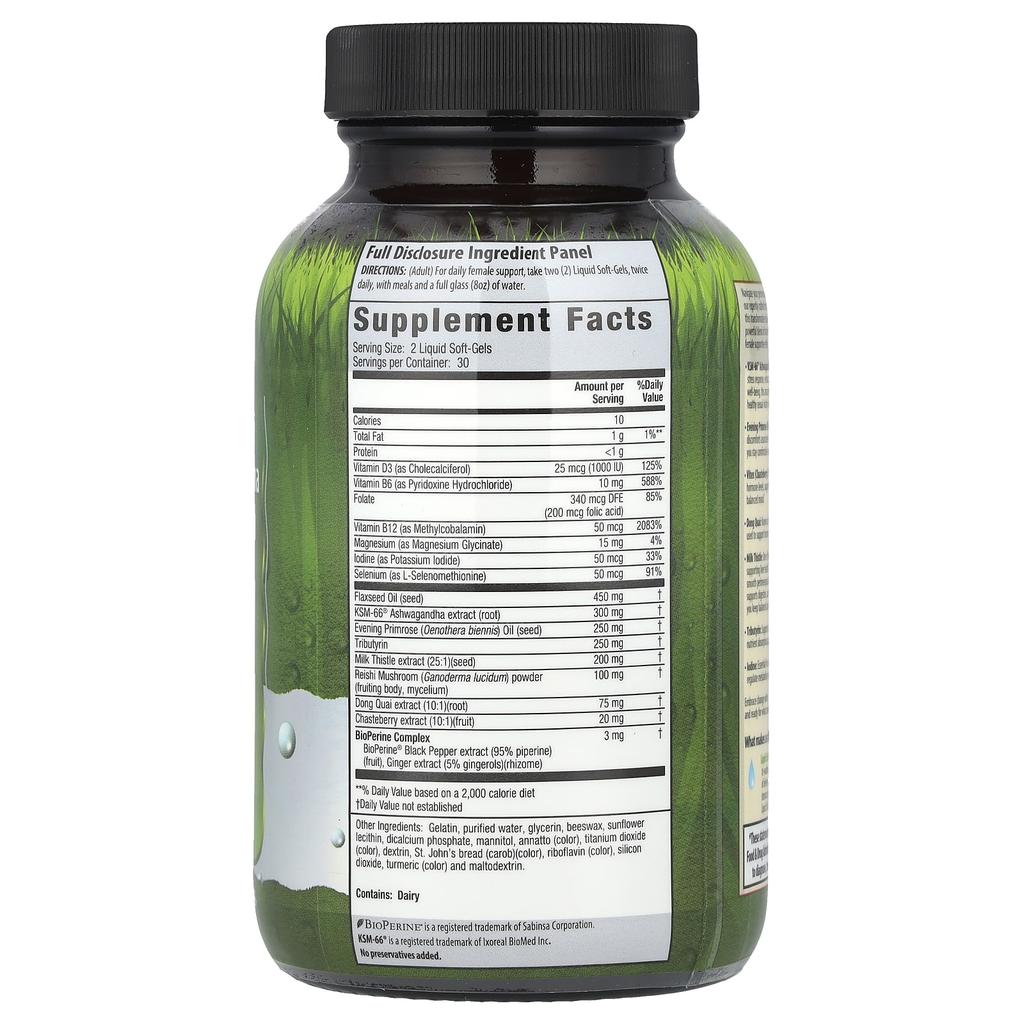 Irwin Naturals, Women's Balance, KSM-66® Ashwagandha + Evening Primrose, 60 Liquid Softgels