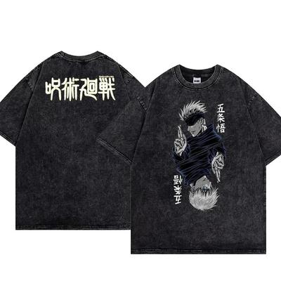 Anime Jujutsu Kaisen Washed Short Sleeved Round Neck Yk Tshirt Men Clothing New In Top  Tees Mens TShirt  Camisetas