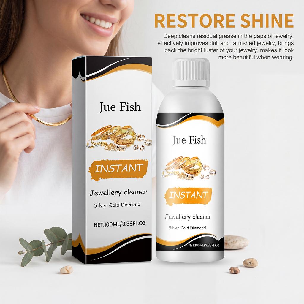 100ml Jewellery Cleaning Liquid Daily Maintenance Cleaning for Gold Silver Jewelry & Glass Surface Stain Cleansing Care Fluid