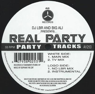 12-Zoll Schallplatte DJ LBR & BIG ALI - Real Party AV253 AV8 2002 US Rap & Hip-Hop/R&B Gebraucht