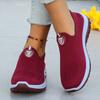 Fashion Women's Soft Sole Knitted Sneakers Breathable Slip On Walking Running Shoes Woman Comfortable Non Slip Sports Shoes Plus Size 42