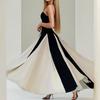 2026 spring new women's clothing, cross-border European and American dresses, fashionable and elegant color contrast tube top dress