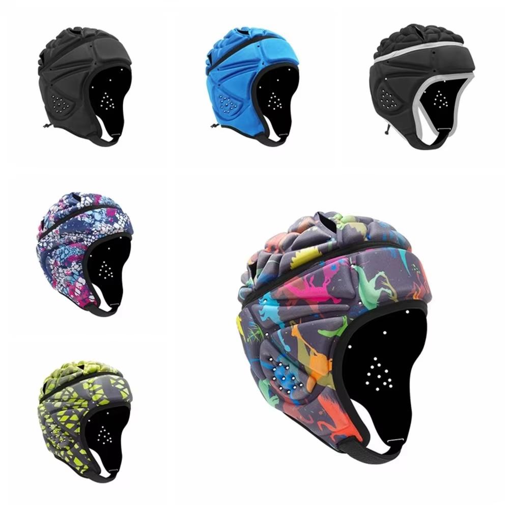 Adjustable Kids Outdoor Sports EVA Football Helmet Goalkeeper Shockproof Soft Rugby Helmets for Football & Rugby