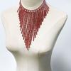 European And American Popular Jewelry, Temperament Multi-Layer Fringed Red Diamond Necklace Bridal Dress, Fashion Dinner Party Neck Chain Woman