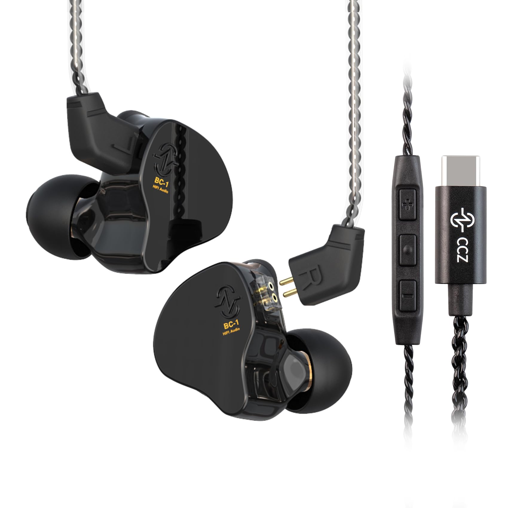 

Проводные наушники-мониторы YINYOO CCZ Melody с микрофоном, Type-C, Hi-Fi бас, гибридные 1DD1BA, съемный кабель, для смартфонов, ПК, планшетов, игр,