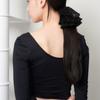 geegee black lace pleats scrunchie - L size