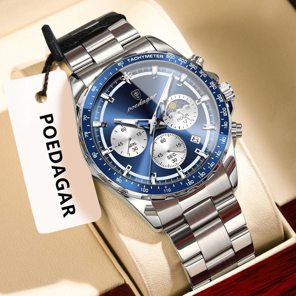 

Watch Mens Quartz Sport Watch With Luminous Dial For Business Use синий
