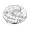 ZISIZ Stainless Steel Handheld BBQ Grill Net with Legs, 4-Pack