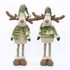 Christmas New Green Fabric Long-billed Elk Doll Christmas Set Ornament