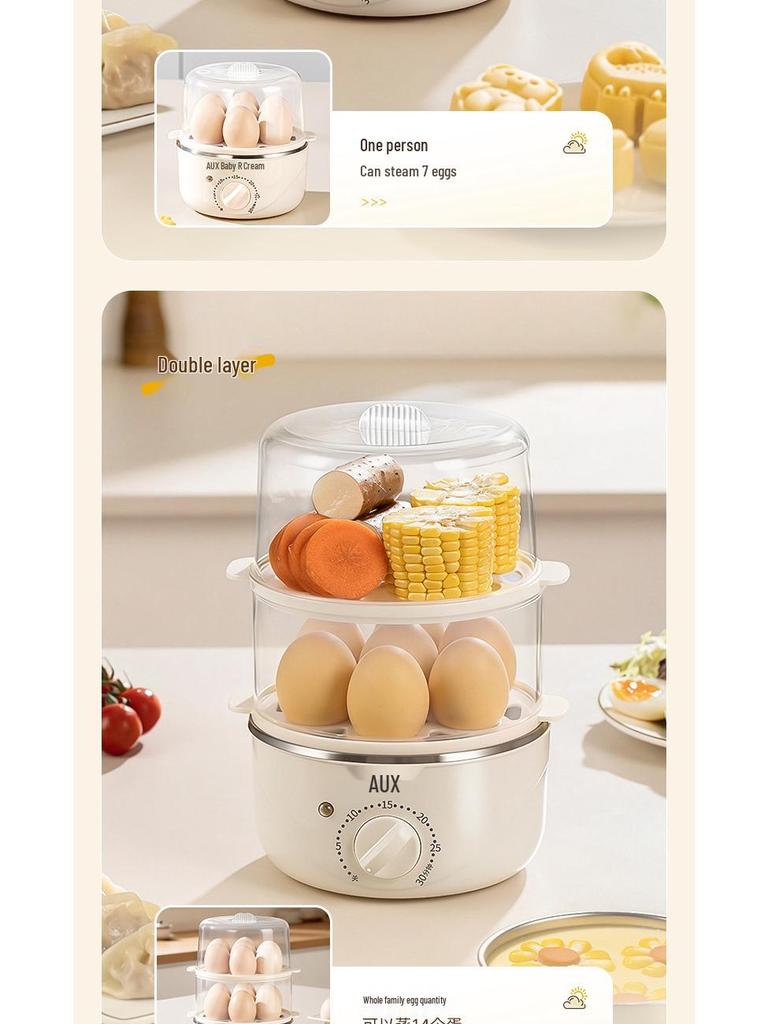 Compact Stainless Steel Automatic Egg Boiler with Auto-Off