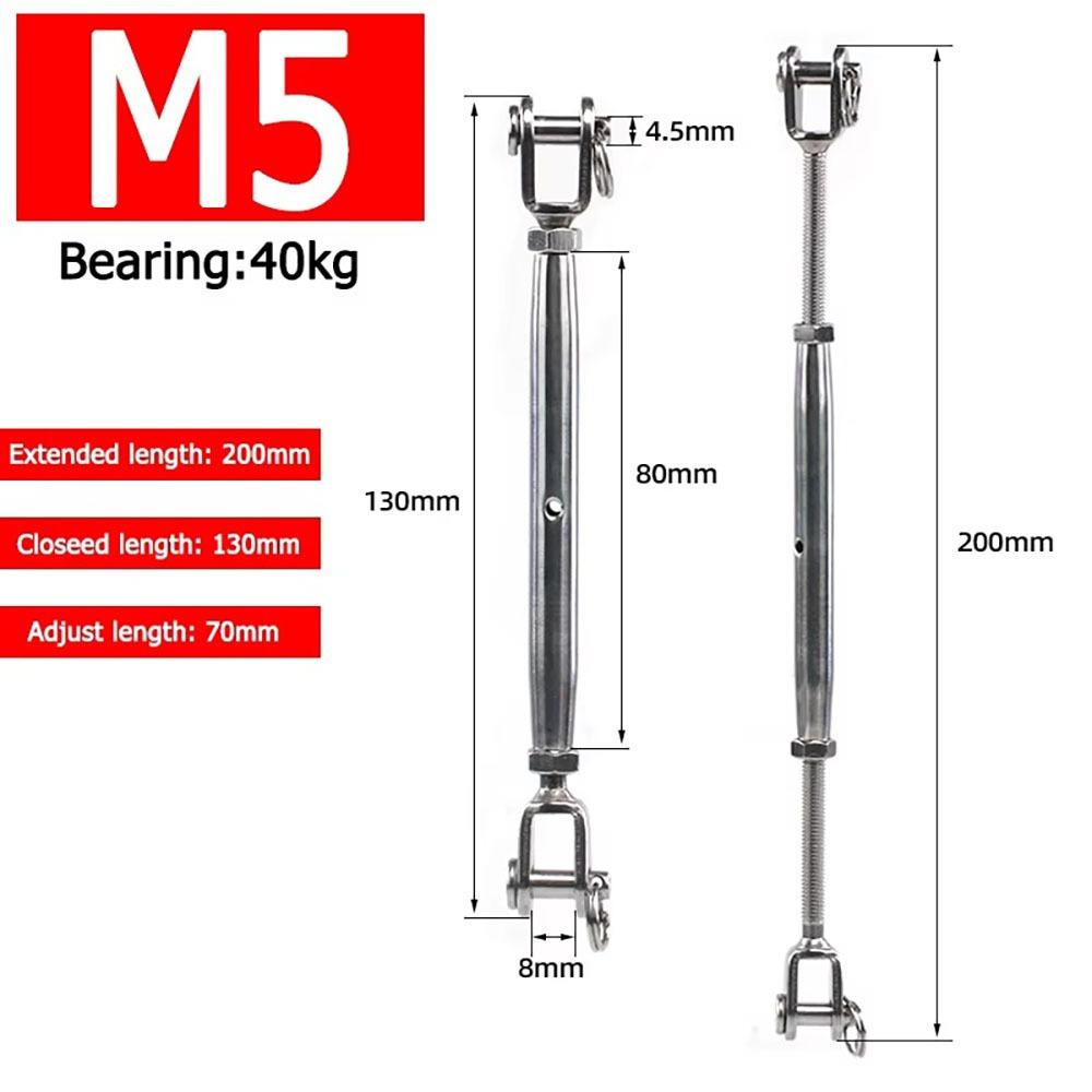 1Pcs M5-M24 Closed Body Turnbuckle 304 Stainless Steel Silver Rigging Screw Closed Body Rust Resistant